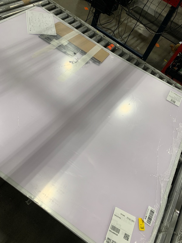 Photo 1 of (slightly bent) VIZ-PRO Dry Erase Board/Magnetic Whiteboard, 60 x 48 Inches, Large Wall Mounted Board for School Office and Home 5' x 4'