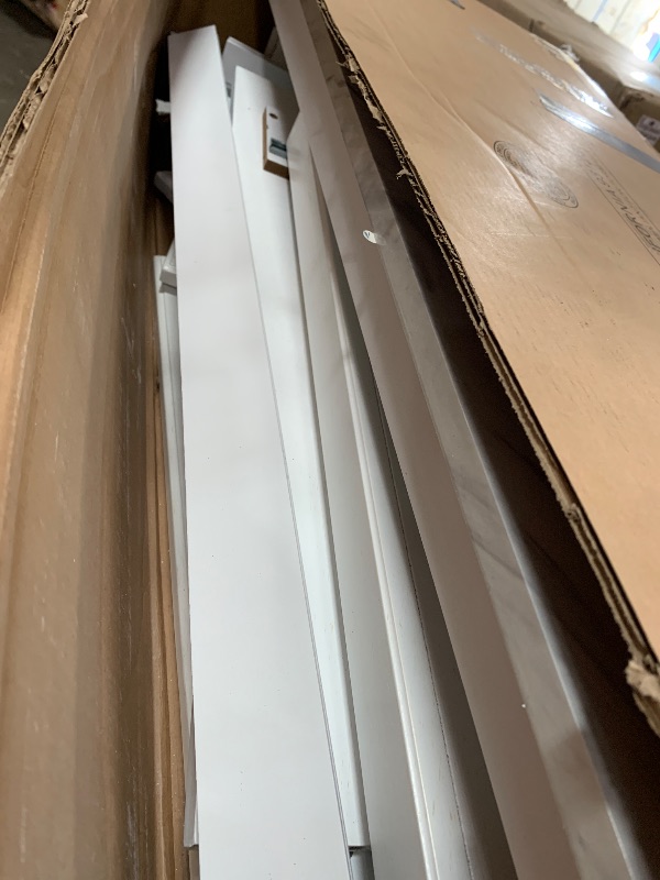 Photo 1 of MISSING MULTIPLE PARTS ------------------SELLING FOR PIECES--------------------Crosley Furniture Avery Rolling Kitchen Island Storage Cart with Shelves, Microwave Stand, Coffee Bar, Distressed White