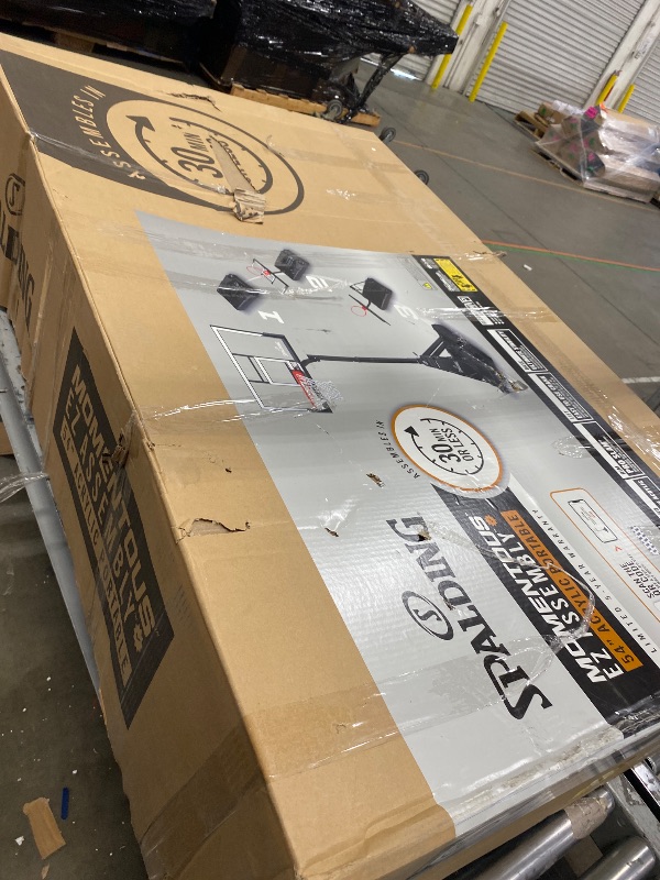 Photo 1 of **MISSING HARDWARE AND OTHER PARTS**TRUCK PICK UP ONLY**
Spalding Momentous EZ Assembly 54" H-Frame Acrylic Portable Basketball Hoop
