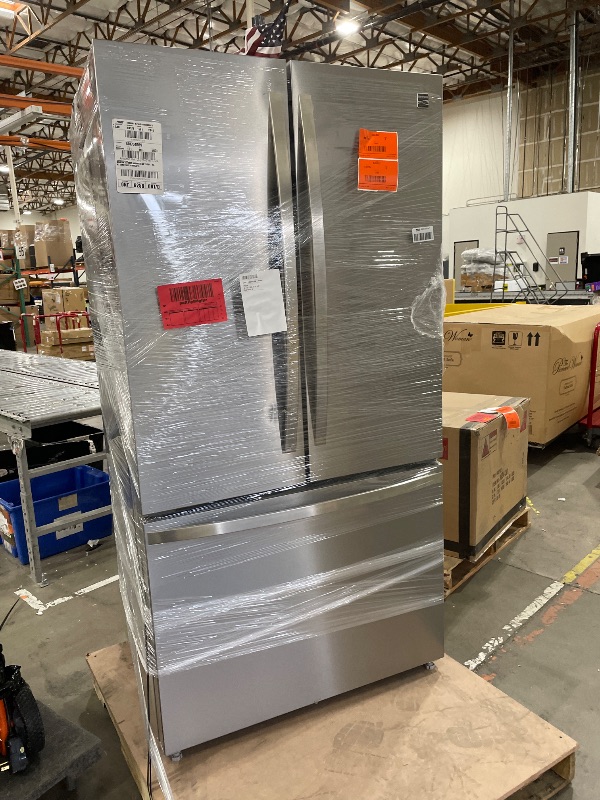 Photo 1 of ********REFRIDGERATOR  SECTION DOES NOT WORK- FOR PARTS ONLY*************
Kenmore 36" French Door Refrigerator with Freezer - Accela Chill, Adjustable Shelving, Humidity Controlled Crispers, ENERGY STAR Certified, 20.3 cu. ft. Capacity, Fingerprint Resist