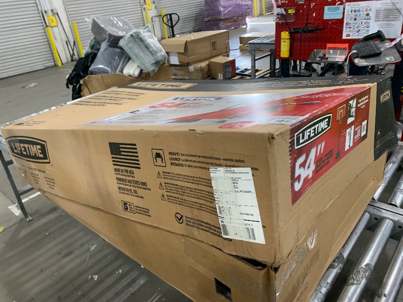 Photo 1 of (UNKOWN MISSING PARTS) Lifetime Adjustable Portable Basketball Hoop (54-Inch Tempered Glass)