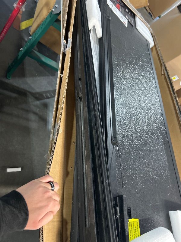 Photo 1 of (missing accessories and parts) Rough Country Hard Tri-Fold Flip Up Tonneau Cover for Chevy Silverado & GMC Sierra 1500 (2019-2026) – Flush Aluminum Bed Cover, Fits 5'10" Short Bed