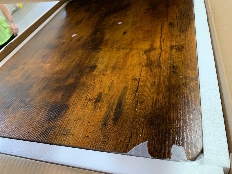 Photo 1 of (partial set, desk only) Grandder L Shaped Standing Desk Adjustable Height, Electric Standing Corner Desk, 63 Inch Sit Stand Computer Table with Splice Board, Rustic Brown