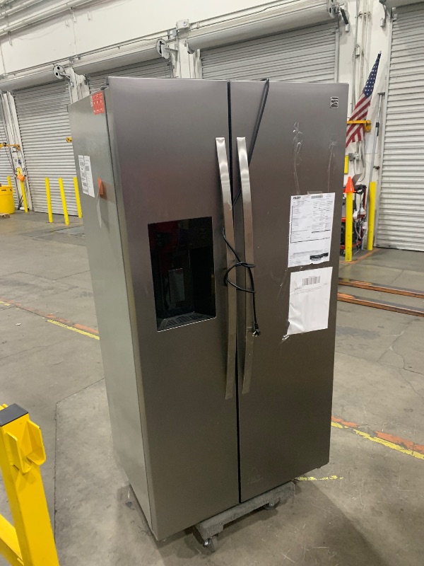 Photo 1 of ***HEAVY USE NEEDS CLEANING*** Kenmore 36" Side-by-Side Refrigerator with Freezer - Accela Chill, Water & Ice Dispenser, Adjustable Glass Shelves, ENERGY STAR Certified, 20 cu. ft. Capacity - Fingerprint Resistant Stainless Steel