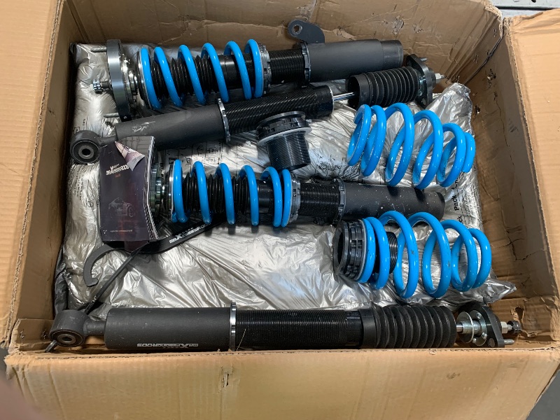 Photo 1 of 
maXpeedingrods Coilover for BMW E46 1998-2007, 24 Levels Damper Adjustable Coilovers Suspension Kit, Height Adjustable Shock Absorber Struts, Lowering Kit T6 Upgraded Coilovers, Blue