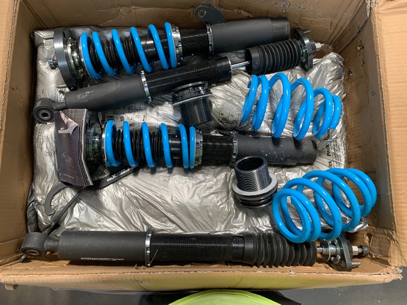 Photo 1 of 
maXpeedingrods Coilover for BMW E46 1998-2007, 24 Levels Damper Adjustable Coilovers Suspension Kit, Height Adjustable Shock Absorber Struts, Lowering Kit T6 Upgraded Coilovers, Blue