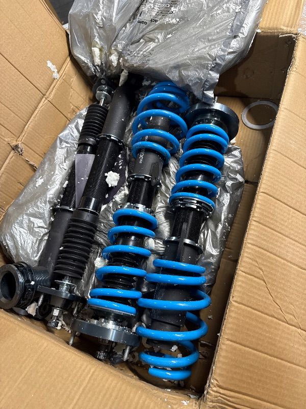 Photo 1 of 
maXpeedingrods Coilover for BMW E46 1998-2007, 24 Levels Damper Adjustable Coilovers Suspension Kit, Height Adjustable Shock Absorber Struts, Lowering Kit T6 Upgraded Coilovers, Blue