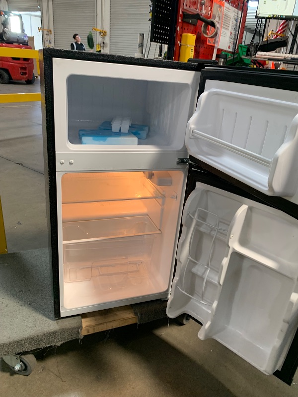 Photo 1 of (USED MAJORILY, FOR PARTS) RCA - 2-Door - Compact Refrigerator/Freezer - Reversible Doors - Adjustable Thermostat - 3.2 Cu. Ft. - Black,