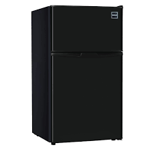 Photo 1 of (USED MAJORILY, FOR PARTS) RCA - 2-Door - Compact Refrigerator/Freezer - Reversible Doors - Adjustable Thermostat - 3.2 Cu. Ft. - Black,