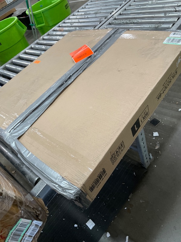 Photo 1 of **LEGS ONLY** Modern Painted Glass Dining Table for 4 with Tempered Glass Top and Contemporary Wood Base, Elegant and Compact Italian-Style Design for Dining Rooms, Black