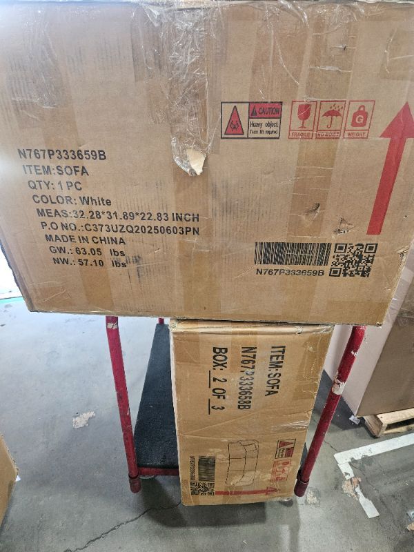 Photo 1 of ***Box #2 and # 3 only missing box # 1*** Merax 98.5" Modern 3 Seater Curved Sofa, Luxury Boucle Fabric Sofa, Minimalist Cozy Cloud Couch for Living Room, Bedroom, Apartment, Home Office, Beige