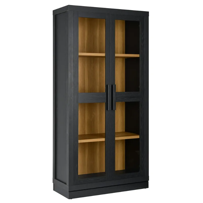 Photo 1 of **BOX 2/2** **Parts Only**
Better Homes & Gardens Ezra Glass Door Storage Accent Cabinet, Rich Black finish