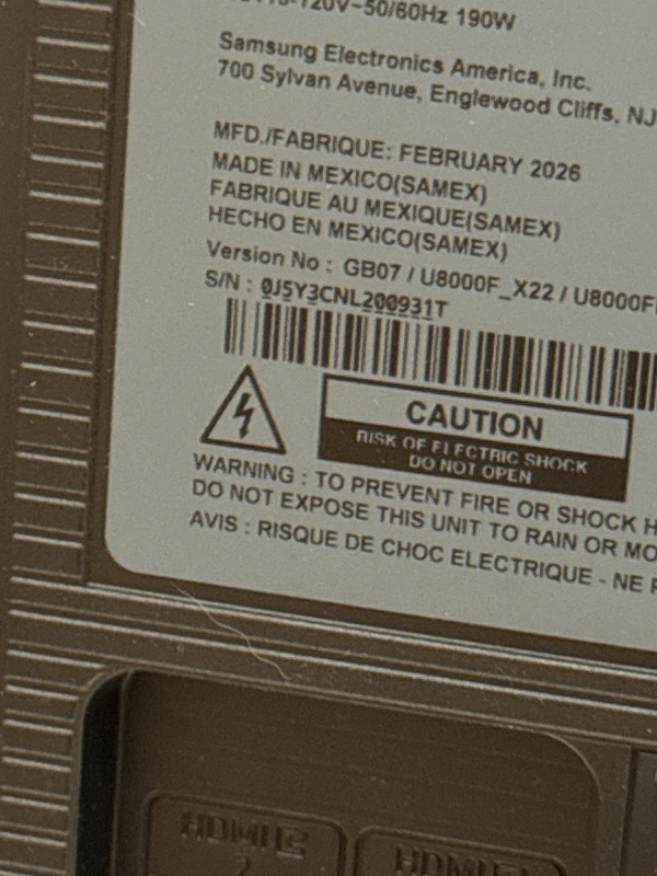 Photo 1 of ***Parts Only*** Samsung 70-Inch Class Crystal UHD U8000F 4K Smart TV (2025 Model) Endless Free Content, Crystal Processor 4K, MetalStream Design, Knox Security, Alexa Built-in