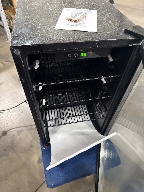 Photo 1 of ***DENTS**BLACK+DECKER 3.3 Cu. Ft. Beverage Cooler, Beverage Fridge with Double Pane Glass Door, Drink Fridge and Beverage Refrigerator with 112-Can Capacity for Home Bar and Home Office with LED Display