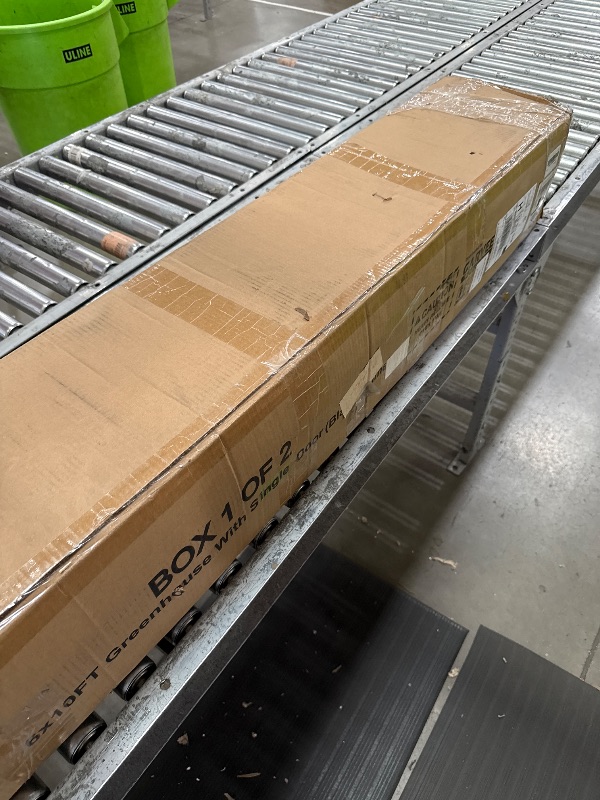 View 2 of ***Box 1 of 2*** 6X10 FT Greenhouse for Outdoors, Polycarbonate Greenhouse with Roof Vent, Ground Nails, Lockable Push Door, Aluminum Large Walk-in Green House for Outside Garden Backyard, Patio, Lawn, Black