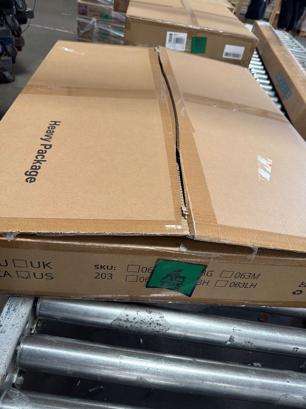 Photo 1 of (multiple boxes) Grandder L Shaped Standing Desk Adjustable Height, Electric Standing Corner Desk, 63 Inch Sit Stand Computer Table with Splice Board, Rustic Brown