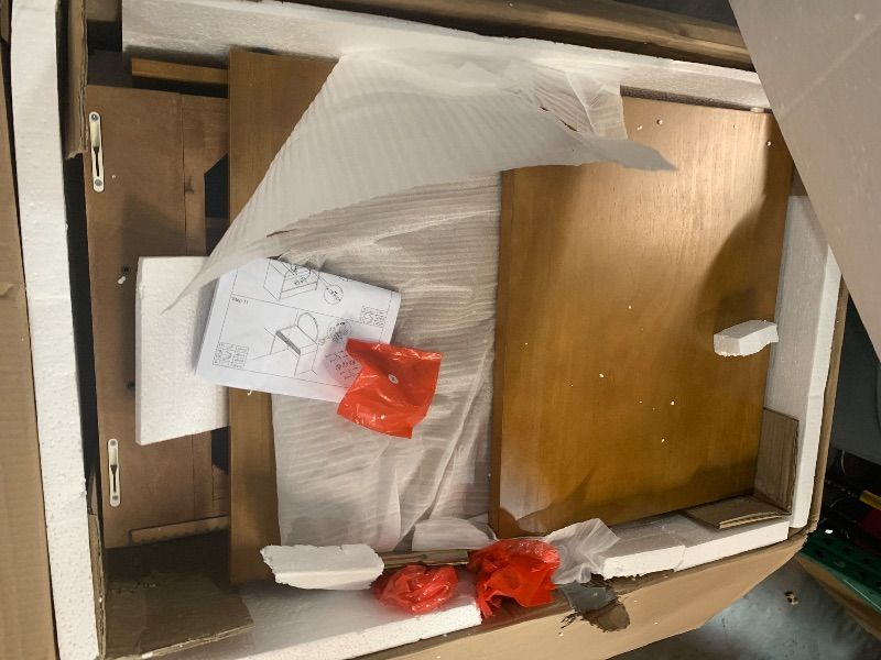 Photo 1 of (SEE NOTES BEFORE BEDDING) Merax 39" Make Up Vanity Desk with Touch Screen Lighted Mirror and Storage Drawer, Rubber Wood Girls Makeup Dresser Table for Bedroom, Dressing Room