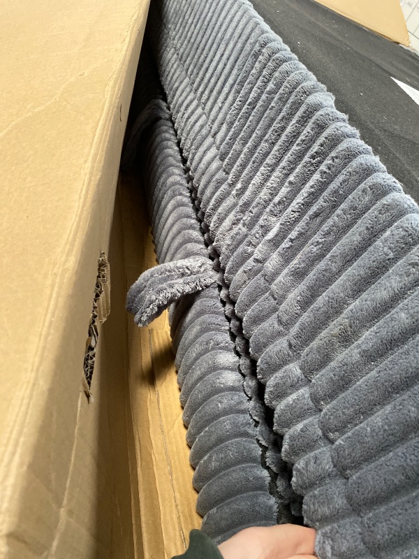 Photo 1 of **ONLY THE SECTIONAL WITH STORAGE UNDER NEATH**LINSY HOME Pull Out Sofa Bed Sectional Sleeper Sofa with Storage, Plush Corduroy Pullout Modular Sectional Couches for Living Room, L/U Shaped Convertible Couch Bed for Apartment (Grey)