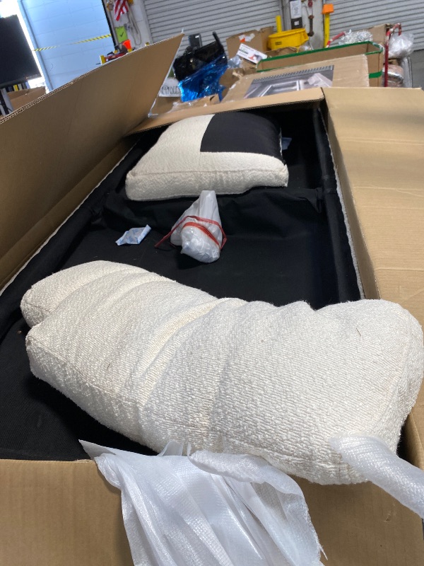 Photo 1 of *** STOCK PHOTO FOR REFERENCE ONLY ***L shape couch cream color item # EXP458 material boucle 