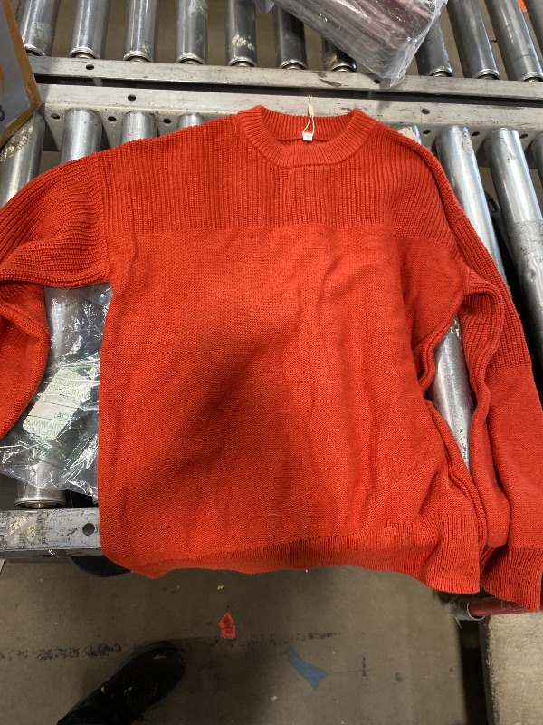 Photo 1 of  Rust orange crew neck knitted sweater S 