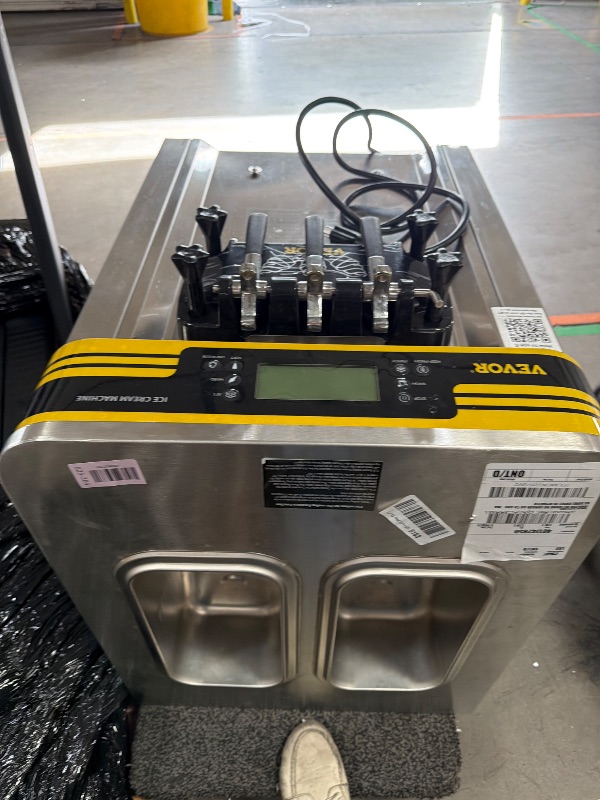 Photo 1 of ***********SEE NOTES BEFORE BID************
VEVOR Commercial Ice Cream Maker, 22-30L/H Yield, 2350W Countertop Soft Serve Machine with 2x6L Hopper 2L Cylinder LCD Panel Puffing Shortage Alarm, Frozen Yogurt Maker for Restaurant Snack Bar, Silve