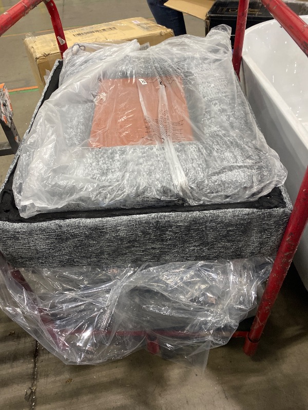 Photo 1 of *** PARTIAL SET , MISSING A BOX ***MALOL 118" Sectional U-Shaped Cloud Couch, Modular Modern 4-Seat Sofa, with USB Type C Ports, Foldable Side Table and 2 Ottomans, for Home Living Room, Grey