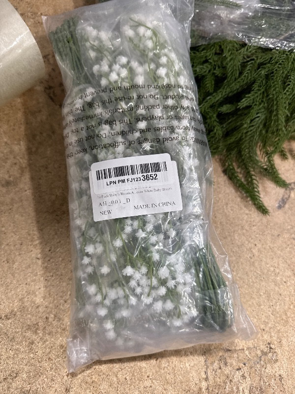 View 2 of 10 Pack Baby's Breath Artificial Flowers Bulk 3 Branches Faux Baby Breath Plastic Flowers Fake Gypsophila Flower Arrangement for Crafts Fake Flowers Bouquet for Wedding Home Decor White Baby Breath