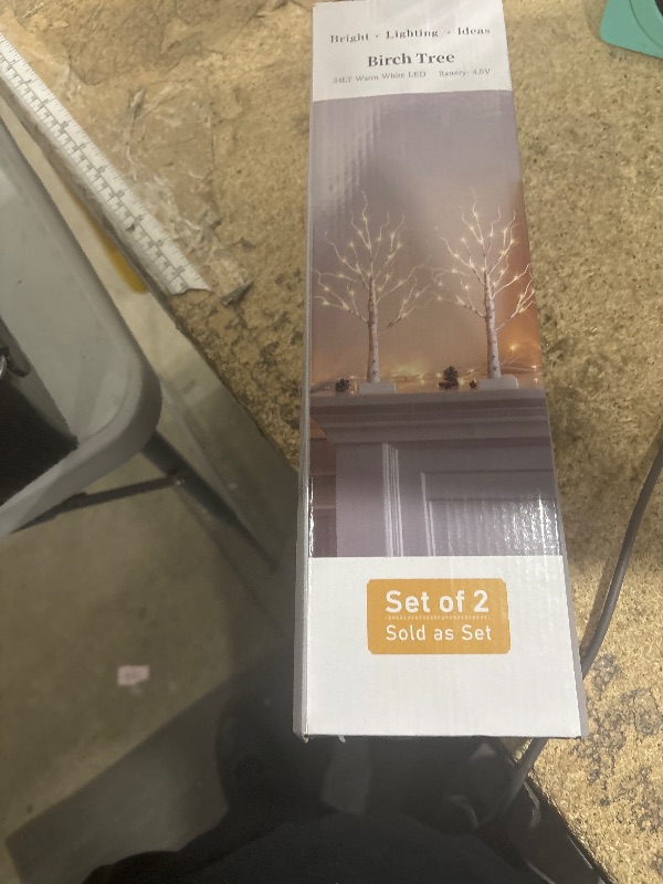 Photo 1 of (missing base) PEIDUO Christmas Decorations Indoor, 2 FT Birch Tree with LED Lights, Fairy Light Spirit Tree for Christmas Decor