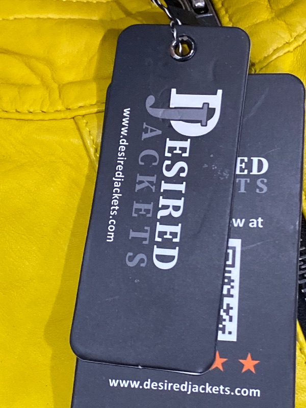 Photo 1 of Real Lambskin Leather Biker Jacket - Quilted Cafe Racer Zip Up Moto Jackets Men Moto Jacket Men for Bikers (US, Alpha, Large, Regular, Regular, Yellow)