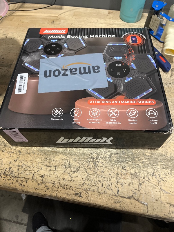 Photo 1 of Music Boxing Machine, Smart Wall-Mounted Punching Target with LED Counter, Bluetooth Music, 3 Interactive Modes, Training Workout & Fitness for Home **Missing the wires**