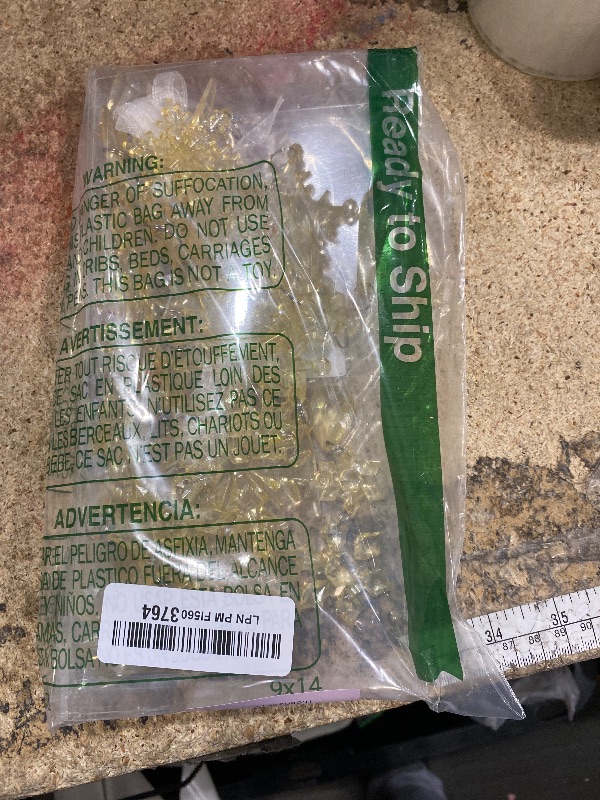 Photo 1 of 18pcs Crystal Christmas Ornaments for Christmas Tree Decorations-Gold Hanging Acrylic Snowflake and Icicle Ornaments with Drop Pendants for New Year Party Decorations Supplies