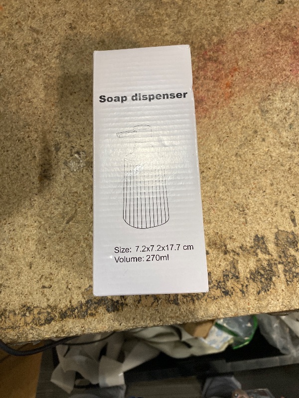 Photo 1 of ***COLOR DIFFERS SEE PHOTOS*** Small Soap Dispenser for Bathroom and Kitchen, Modern Farmhouse Striped Style Plastic Hand Soap Dish Soap Dispenser with Pump Matte Beige