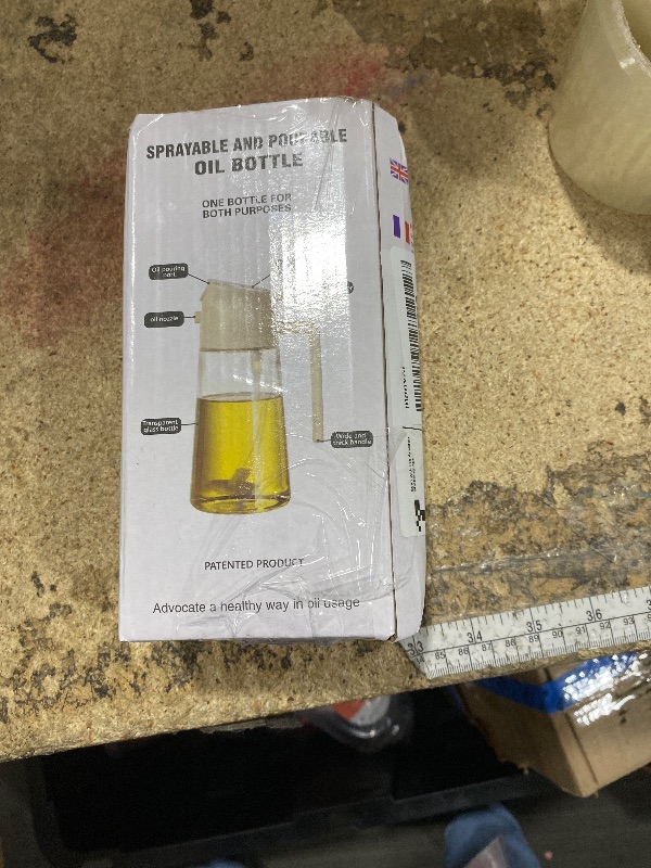 Photo 1 of 2 in 1 Glass Oil Sprayer & Dispenser,16oz/470ml Olive Cooking, Air Fryer, and Salad, for Kitchen Gadgets and Air Fryer Accessories, w/Stickers (Black)