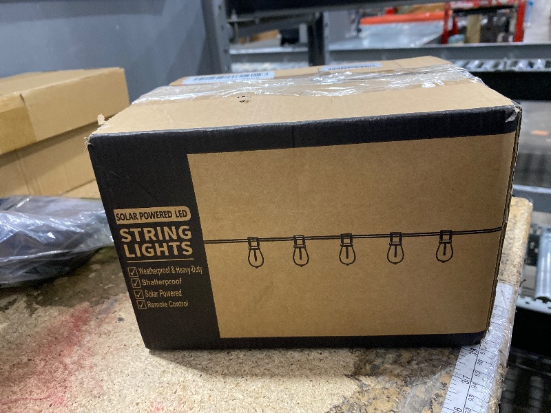 Photo 1 of BLIATLUS 60FT Solar String Lights Outdoor Waterproof with Remote Control Solar Patio Lights 15+2 shatterproof LED Bulbs for Porch Garden Market Bistro Patio Backyard Fence