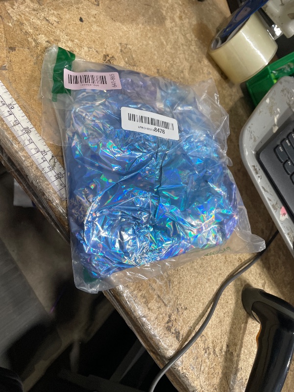 Photo 1 of 1 Pack Iridescent Winter Snowflake Plastic Tablecloth Decorations, Holographic Blue and Purple Snowflake Winter Wonderland Disposable Table Cover for Winter Holiday Birthday Decorations, 54x108 Inch