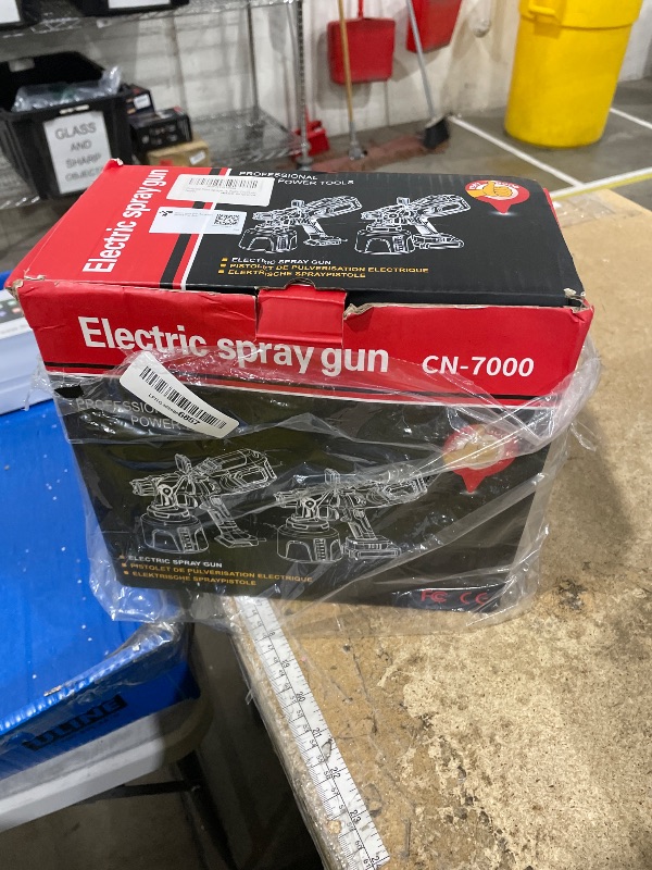 Photo 1 of ***MISSING PIECES*** Paint Sprayer, Cosyjazz 1200W HVLP Spray Paint Gun with 5 Nozzles & 3 Spray Patterns, Adjustable Flow Control, 1400ml Container & Cleaning Tools, for House Painting, Fences, Cabinets, Walls etc.