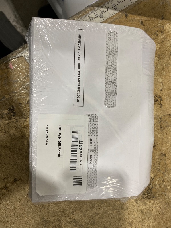 Photo 1 of 100 W2 Self-Seal Envelopes for W-2 4up Forms, Compatiable with QuickBooks Online, ADP Other Tax Software, 5 5/8” x 9”, Security Tint, 100 Pack