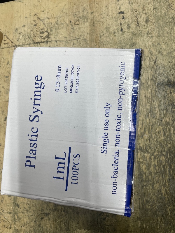 Photo 1 of 100pack 1cc Syringes with 32G 5/16 Inch-8mm U-100 Accurate Measuring for Liquid Individually Sealed Packaging