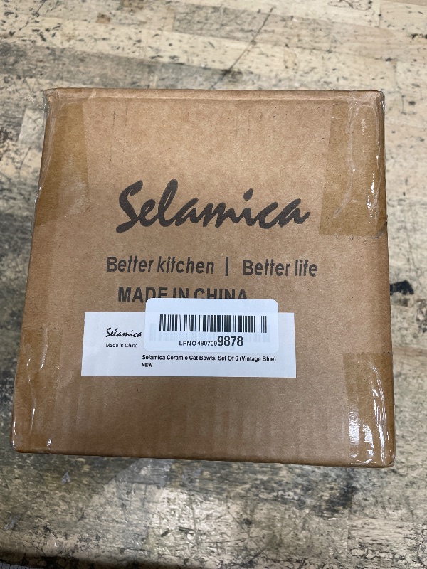 Photo 1 of **Only two**Selamica Ceramic Cat Bowls, 5.6 Inch Wide Shallow Cat Food Bowl/Dishes for Food and Water, Whisker Friendly, Set of 6, Vintage Blue