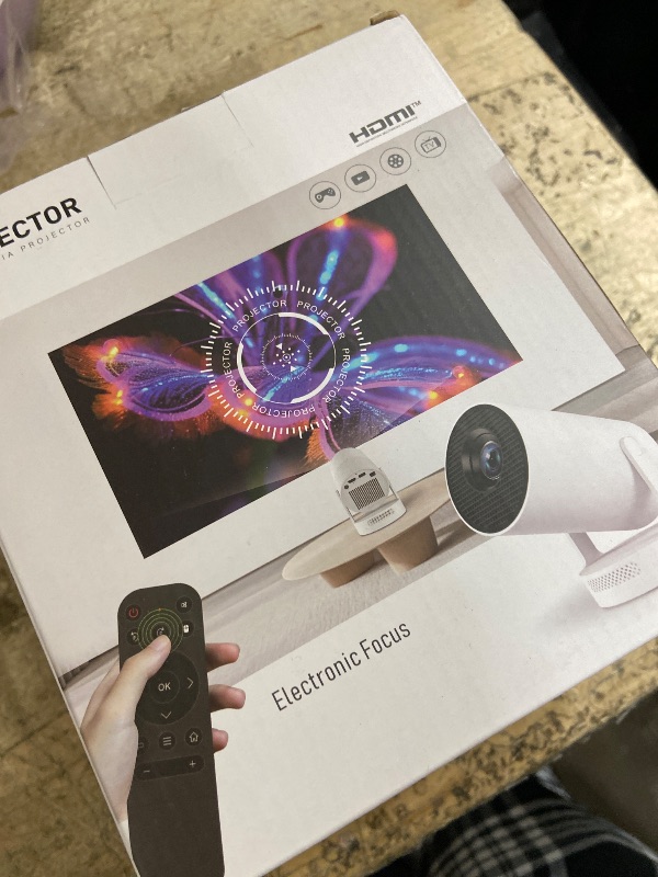 Photo 1 of [Electric Focus]Mini Portable Projector with 4K Support, Bluetooth 5.4 WIFI6, 5watt Sound Base Speaker, 260 ANSI, Android 11, 210° Rotation , Auto Keystone Correction Video Projector HY300 PLUS