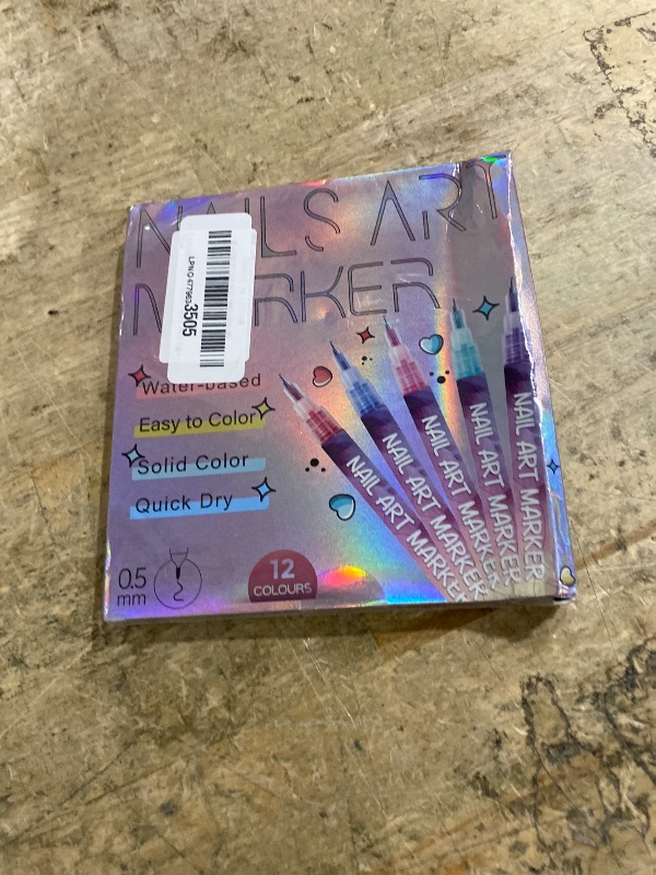 Photo 1 of 12 Colors Nail Art Pens, Fine Tips Nail Polish Pens Quick Dry, Dotting Pen Acrylic Painted Pen Kit 3d Nail Polish Pens Drawing Painting for Diy Nails Art Design Manicure Tools