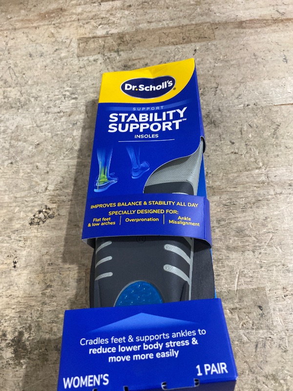 Photo 1 of ?Dr. Scholl's Stability Support Insoles, Flat Feet & Overpronation Low Arch Support, Improves Balance & Stability, Motion Control, Trim Inserts to Fit Shoes, Women's Size 6-10
