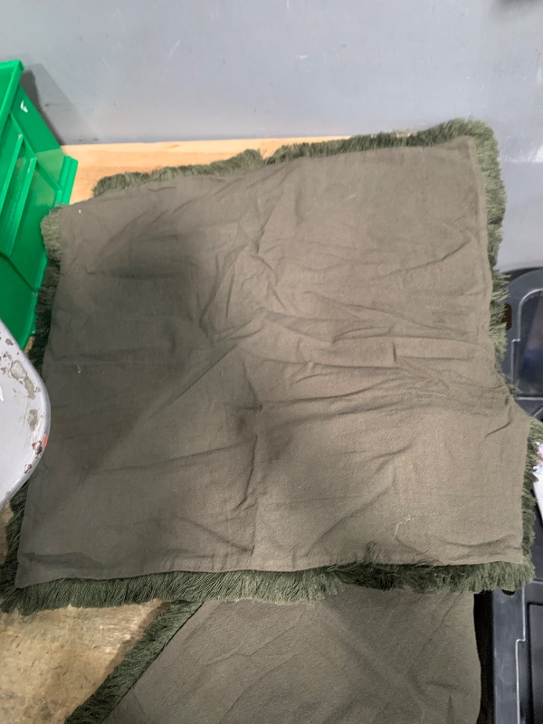 Photo 1 of 2 Pcs Dark Olive Green Pillow Covers Zip-up (Unknown Dimensions)