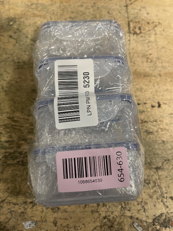 Photo 1 of (Pack of 4) Lock & Lock Airtight Rectangular Food Storage Container 6 oz / 0.7-cup