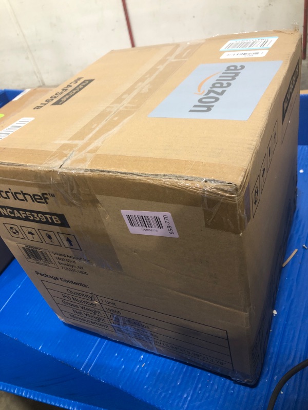 Photo 1 of **FACTORY SEALED** Nutrichef 5.8 Quart Air Fryer | 8-1 Preset Cook Modes | Transparent Fry Bowl for Best Cooking Results | Cook Shrimp, Steak, Fries, Wings, Chicken & More | Precise Temperature Control & Time | Grey