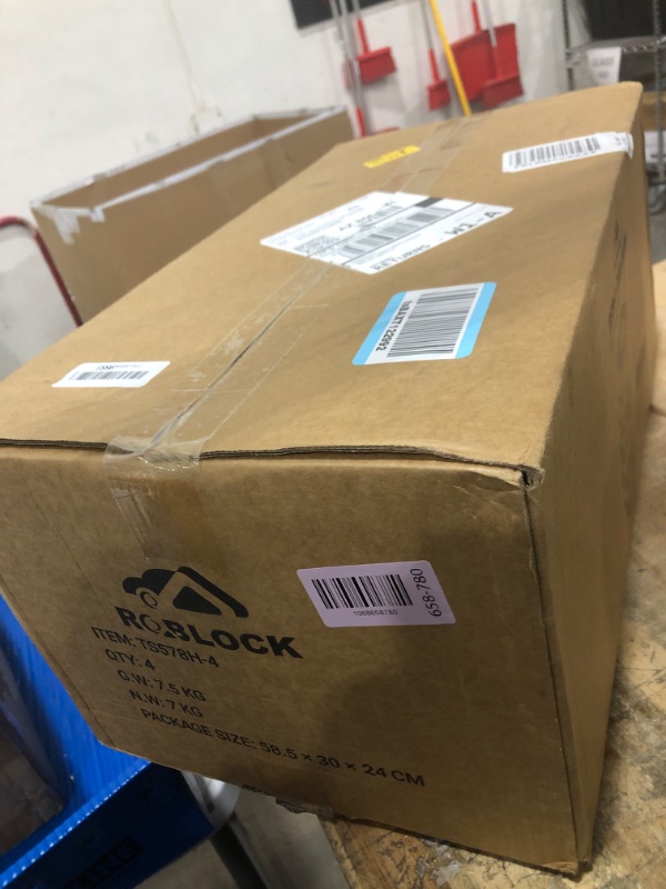 Photo 1 of **FACTORY SEALED** ROBLOCK 6''H 4 PCS Trailer Jack Block with Bag, RV Camper Stabilizer Blocks for Travel Trailer, Suit for Any Tongue Jack, Post, Foot, 5th Wheels, Round Square or Scissor Stabilizer