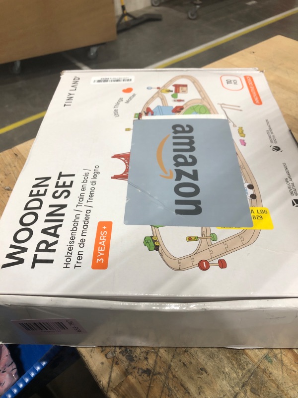 Photo 1 of **FACTORY SEALED** Tiny Land 110PCS Wooden Train Set – Toy Train with Tracks for Kids Ages 3-7, Compatible with Major Brands, Ideal Railway Playset for Boys and Girls, Great Birthday