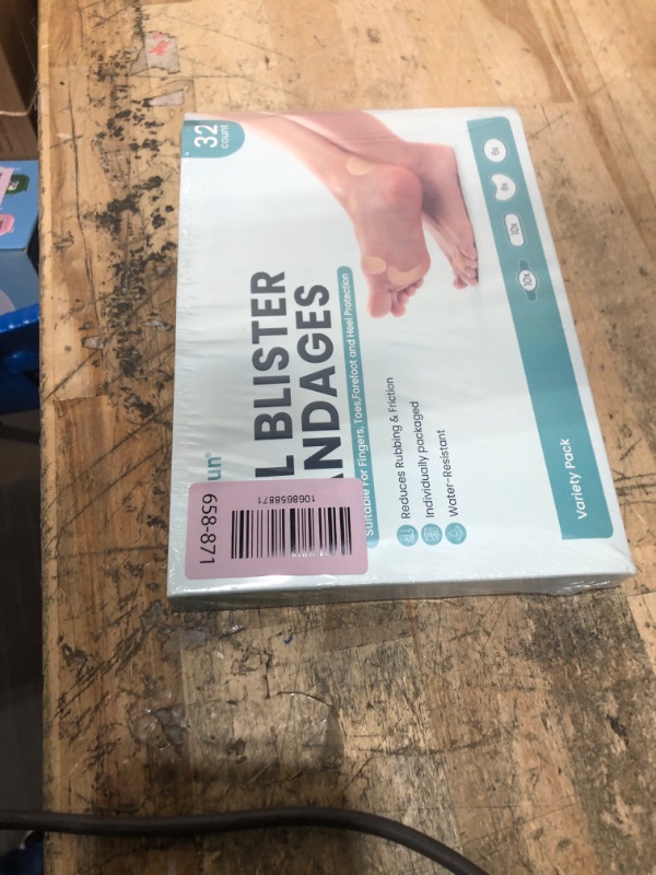 Photo 1 of **FACTORY SEALED** Hydrocolloid Gel Blister Bandages Pads - (Variety Pack) Promifun 32ct Waterproof Adhesive Blisters Bandages - Blister Pads for Heel, Foot, Toe, Feet - Gel Blister Chshions for Prevention & Recovery