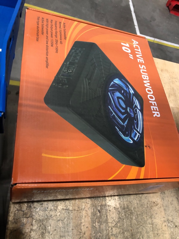 Photo 1 of *NO POWER CORD TO TEST FUNCTION* NEW 10" 1200W Subwoofer,RGB Slim Underseat Car Subwoofer and Amp Package.Under Seat Subwoofers with Amp,Individual Control for Low Pass/Gain/Boost Bass.Deep Bass Perfect for Truck/SUV/Jeep/MPV