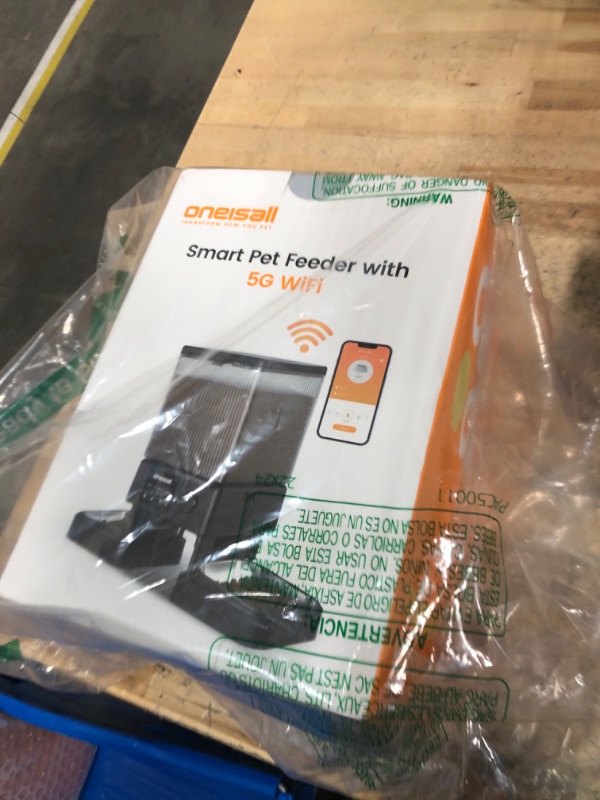 Photo 1 of **FACTORY SEALED** oneisall Automatic Cat Feeder with 5G WiFi, Automatic Cat Food Dispenser for 2 Cats Small Pets, 20 Cups/5L Timed Dry Food Dispenser with APP Control